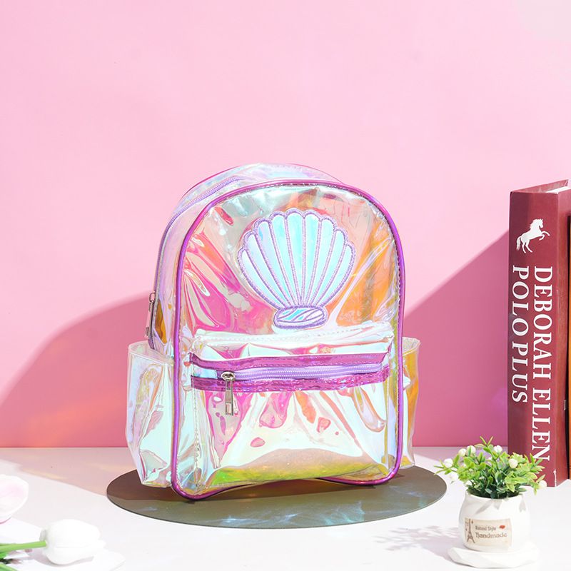 Sac à dos en TPU transparent coloré pour fille, sac à dos étanche pour enfants, mignon et décontracté, vente en gros, queue de poisson_voghion.com