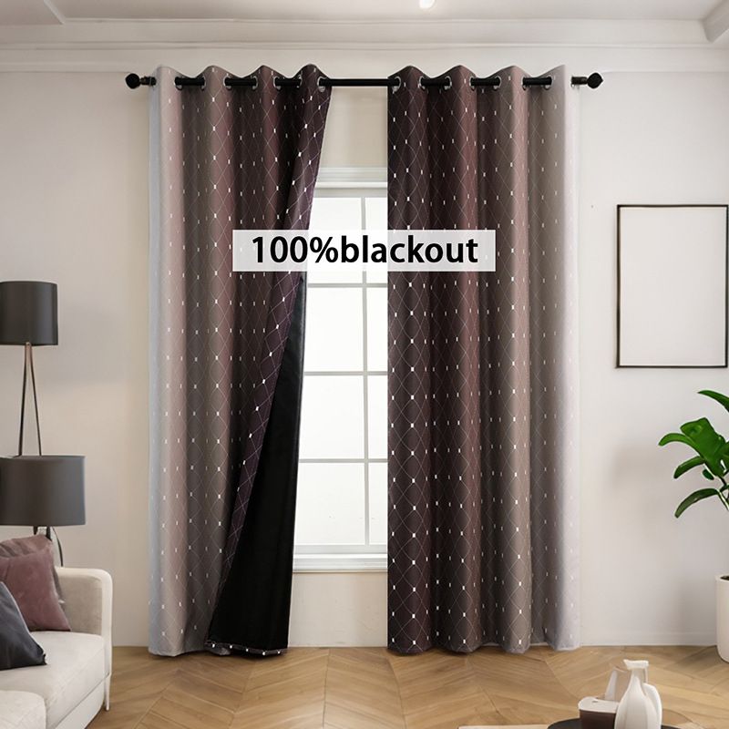 Blackout Curtains - 100% Light Blocking & Thermal Insulated (No Drill Gradient Design UV Protection For Living Room/Bedroom)​​_voghion.com