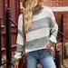Women's Casual Long Sleeve Halloween Sweater Pumpkin Striped V Knitted Cardigan_voghion.com