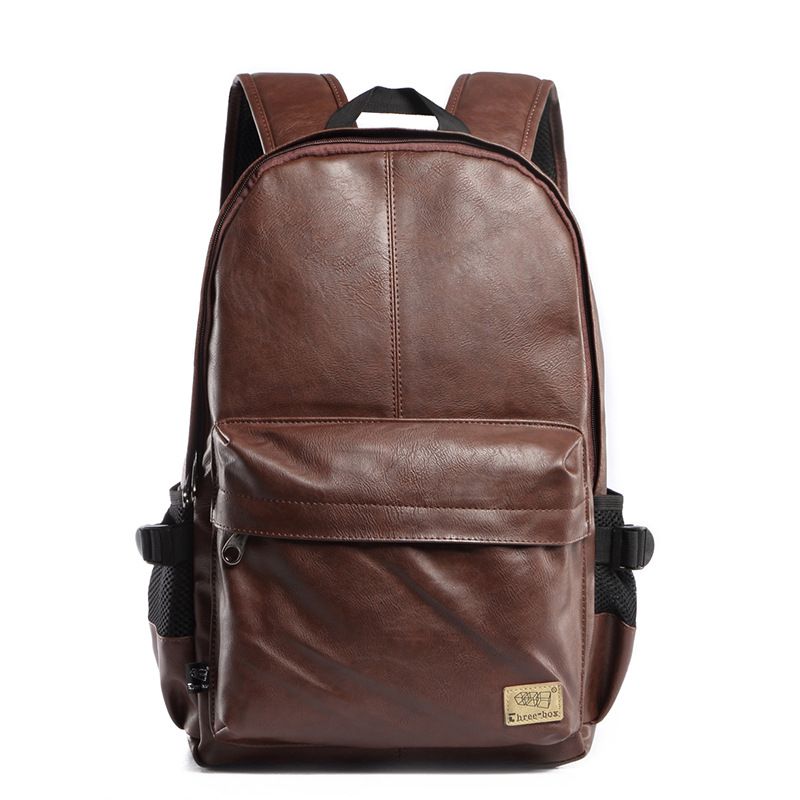 Three-box Brand Men For Boy Fashion Travel Backpack Laptop Vintage Leather School Bag Weekend BackBag_voghion.com