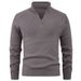 Autumn And Winter Lazy Style Pullover Knit Sweater Jacket, Loose Inner Wear Base Shirt, Half-Zip Knitted Sweater For Men_voghion.com