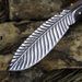 Feather Pattern Outdoor Pocket Self-Defense Survival Sharp Damascus Steel Straight Knife Collectible Tool_voghion.com