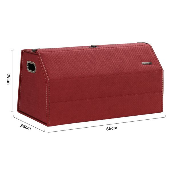 Flip Car Accessories Trunk Folding Large Capacity Storage Box Practical Nappa Leather Organizer_voghion.com