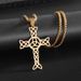 New Style Cross Symbol Pendant Stainless Fashionable Titanium Steel Necklace With Chain_voghion.com