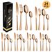Set di posate in acciaio inossidabile da 24 pezzi di Sparkle – Elegante set regalo con coltello, forchetta e cucchiaio per cena, in acciaio inossidabile 410 lucidato a specchio._voghion.com
