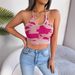 Frühling Sommer Casual Kuh Print Taille-Cinching Camisole Crop Knit Top Damenmode_voghion.com