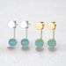Boucles d'oreilles rondes en cristal vert minimalisme pour femmes, en argent Sterling, pierre_voghion.com