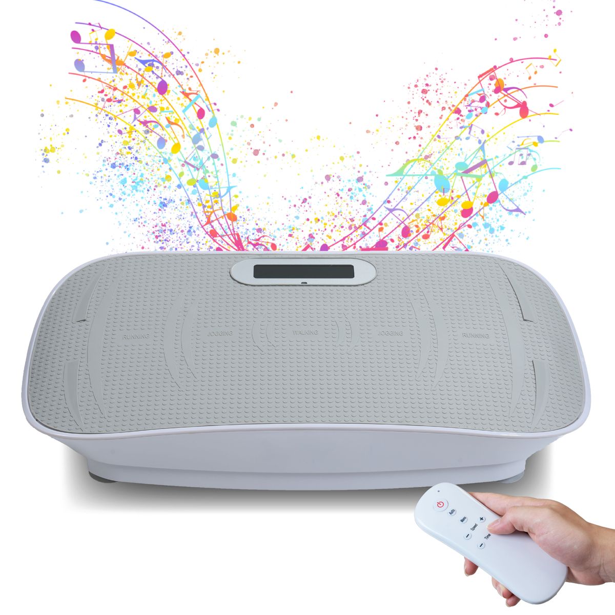 Full Body Vibration Platform Crazy Fitness Massage 10-Frequency Weight Loss & Fat Burner Shaking Machine For Unisex Grey 034_voghion.com