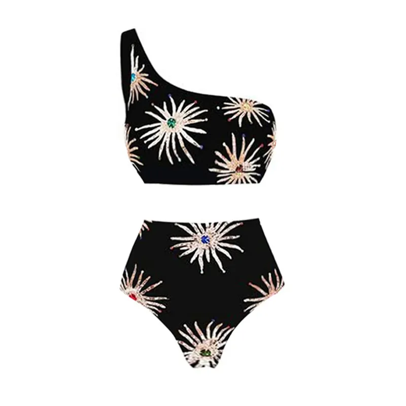 Maillot de bain une pièce à paillettes tournesol pour femme_voghion.com