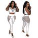 Damen-Hohlnetz-durchsichtiger, sexy Anzug, Netz-Patchwork-Weste und Hose, zweiteiliges Set für Frauen_voghion.com