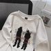 Men's Oversized Crewneck Sweatshirt - Trendy Printed Casual Pullover For Campus & Couples (White/Gray, Fleece Lined Option)_voghion.com