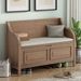 Rustic Style Solid Wood Entryway Multifunctional Storage Bench With Safety Hinge_voghion.com