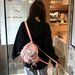 Korean-style Backpack 2025 Autumn And Winter New Style Cute Bright Pink Casual And Versatile Nylon Waterproof Material Fashionable Versatile_voghion.com