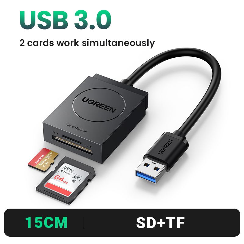 UGREEN Card Reader 4-in-1 USB3.0/USB-C SD Micro SD TF CF MS Compact Flash Card Adapter For Laptop PC Multi OTG Smart Card Reader_voghion.com