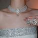 Diamond-set Geometric Hollow Pattern Earrings Necklace Two-piece Set Elegant Temperament Collarbone Chain Light Luxury Niche High Sense_voghion.com