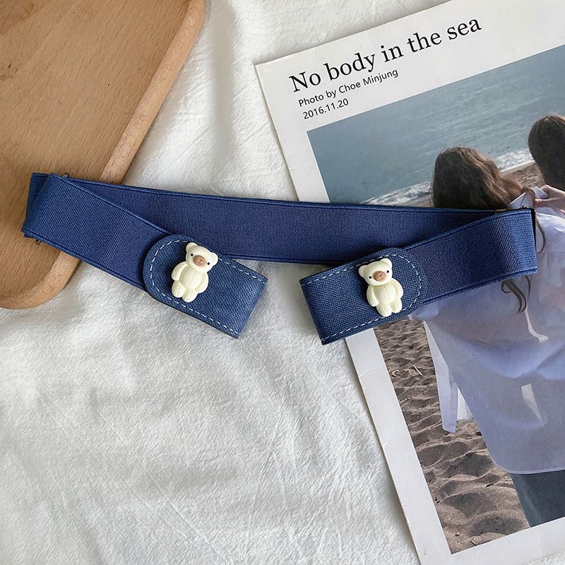 2025 Nov leni pas z medvedkim vzorcem, okras za ženske kavbojke, čarobno orožje za neviden pas, študentska oblačila_voghion.com