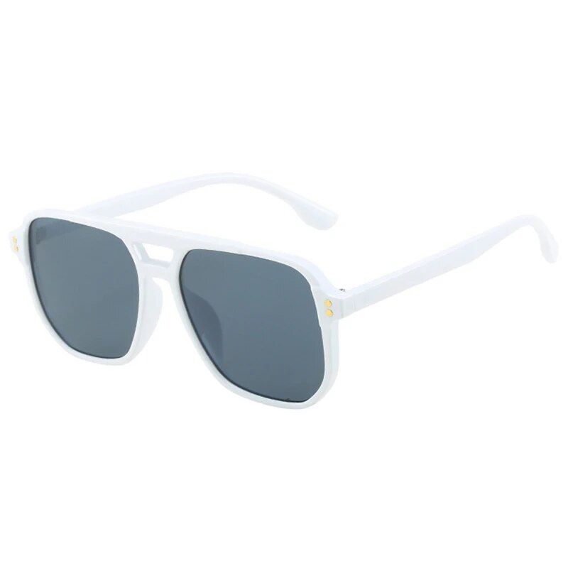 SO&EI Mode Doppelstege Quadrat Sonnenbrille Damen Retro Nieten Dekoration Shades UV400 Männer Gradient Trending Sonne_voghion.com