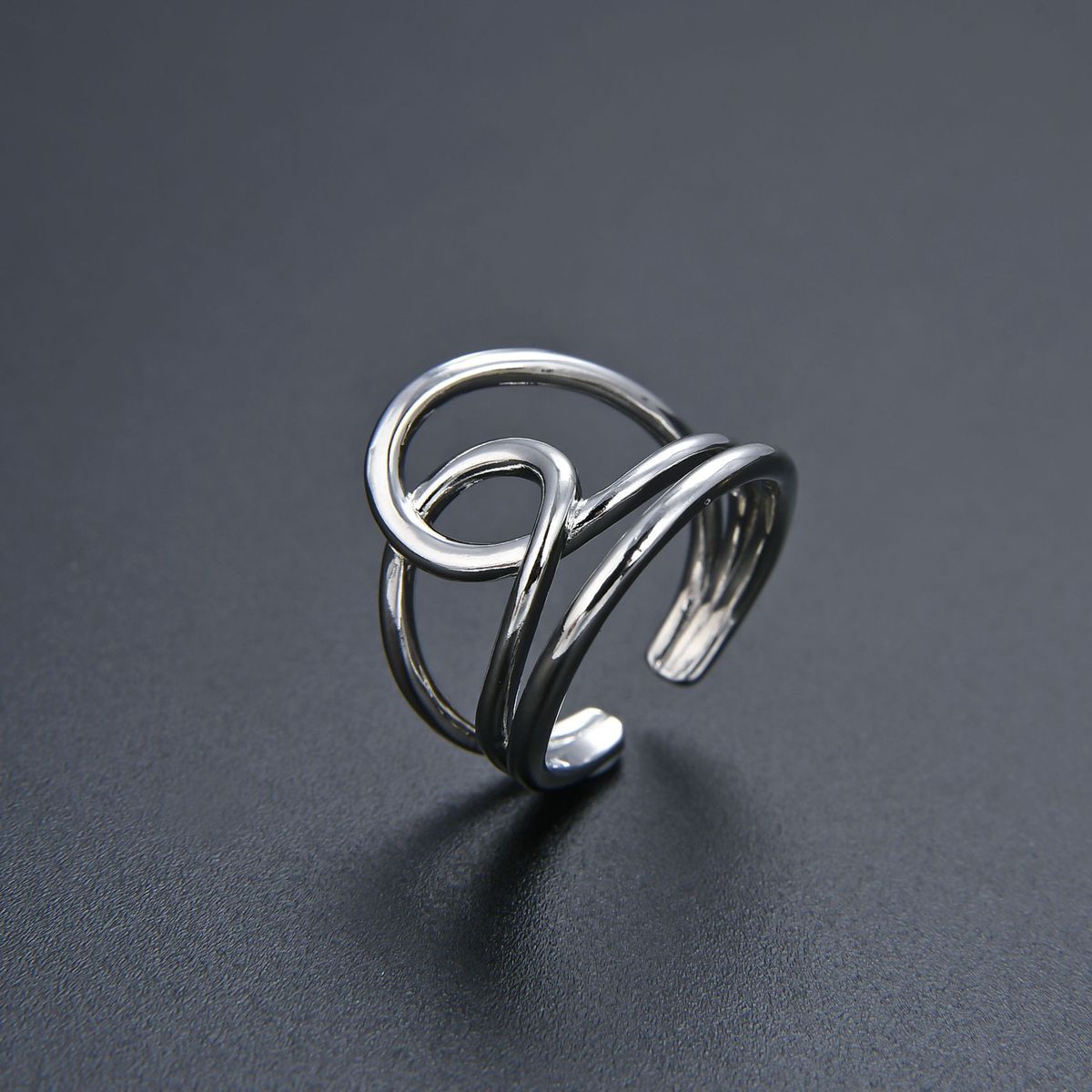 Apertura ad anello irregolare multistrato con personalità che preserva il colore, regolabile, unisex, gioiello da mano, Net Celebrity_voghion.com