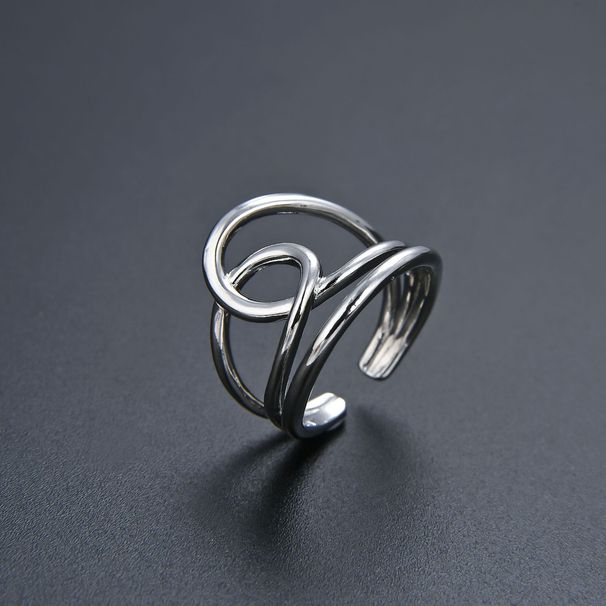 Apertura ad anello irregolare multistrato con personalità che preserva il colore, regolabile, unisex, gioiello da mano, Net Celebrity_voghion.com