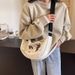 Niche Canvas For Women 2024 Spring Summer New Casual Large Capacity Student Shoulder Commuter Crossbody Dumpling Bag_voghion.com