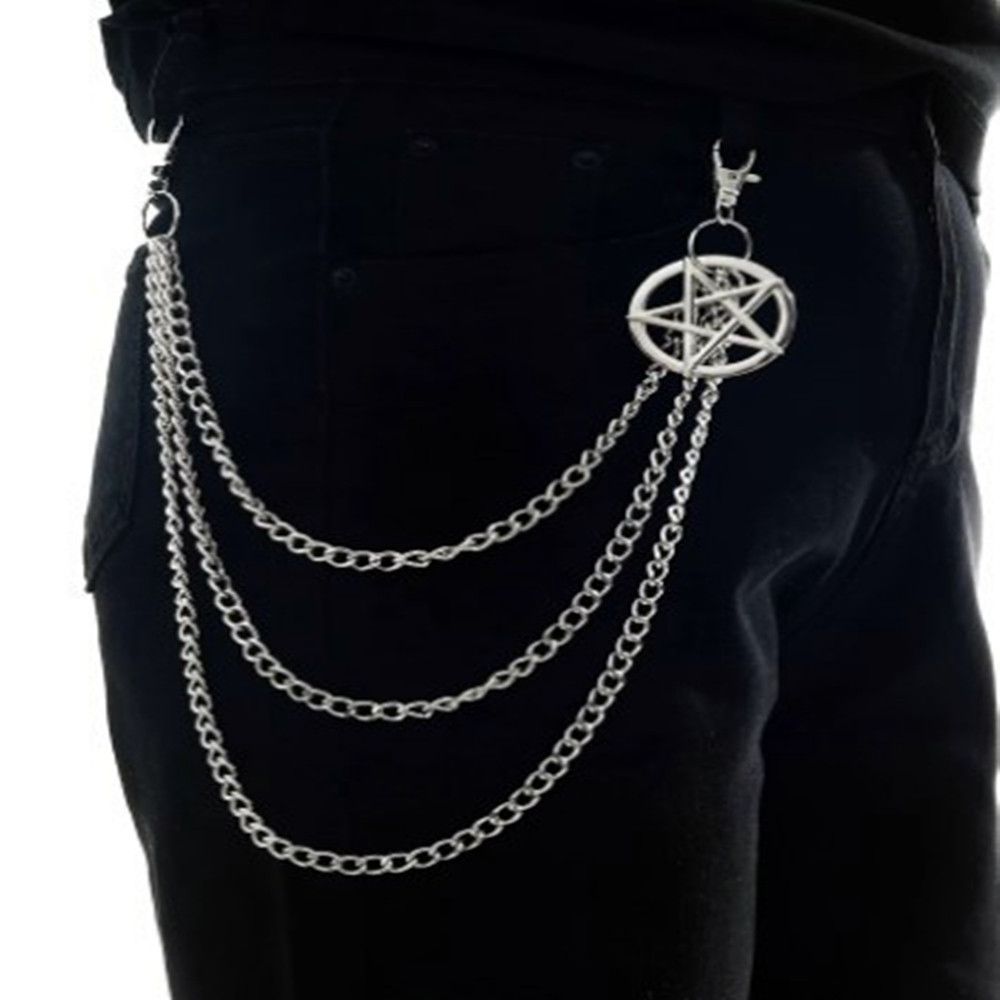 Fashion Pentagram For Accessories, Men's And Women's Punk Multi-layer Metal Pants Chain_voghion.com