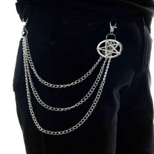 Fashion Pentagram For Accessories, Men's And Women's Punk Multi-layer Metal Pants Chain_voghion.com