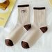 Zhuji Women's Autumn Mid-Calf Trendy Thickened Melad Striped Slouch Seamless Winter Long Socks_voghion.com