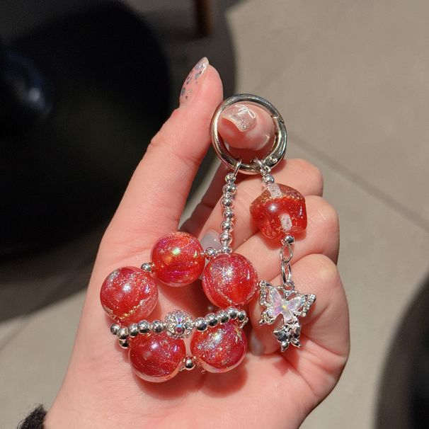 High-end Starry Sky Bead Chain Ins Boutique Handmade Beaded Phone Case Pendant Crystal Backpack Keychain_voghion.com