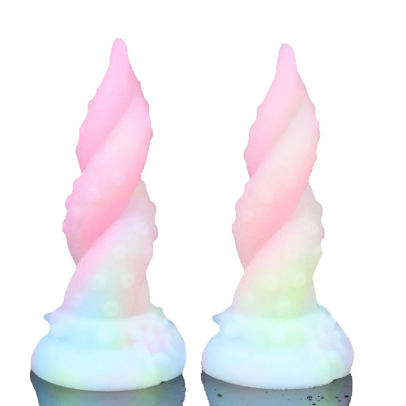 Świecący smok ośmiornica macka silikonowa realistyczny kształt wtyczki miękkie dildo dla początkujących otwór analny_voghion.com