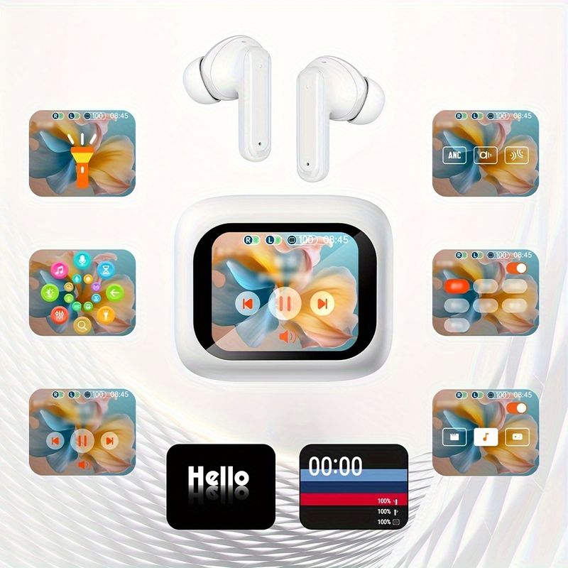 Newly Upgraded Smart LCD Touch Screen Headphones, Chinese And English Multi-language Switching, Built-in Microphone, Intelligent Noise Reduction Switc_voghion.com