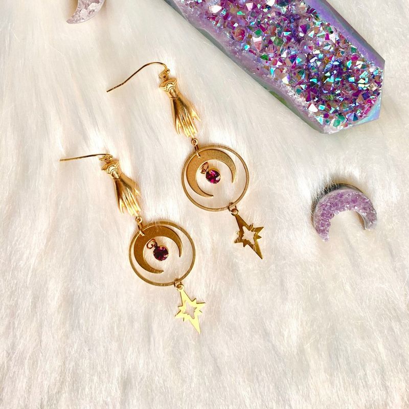 Brincos de lua crescente estilo boho_voghion.com
