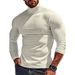 Herrenbekleidung, Fleece-Langarm-T-Shirt, Slim Fit, hoher Halsausschnitt, Thermo-Basisschicht (Weiß, Schwarz, Marineblau, Weinrot, Dunkelgrün, Hellgrau, Dunkelblau)_voghion.com