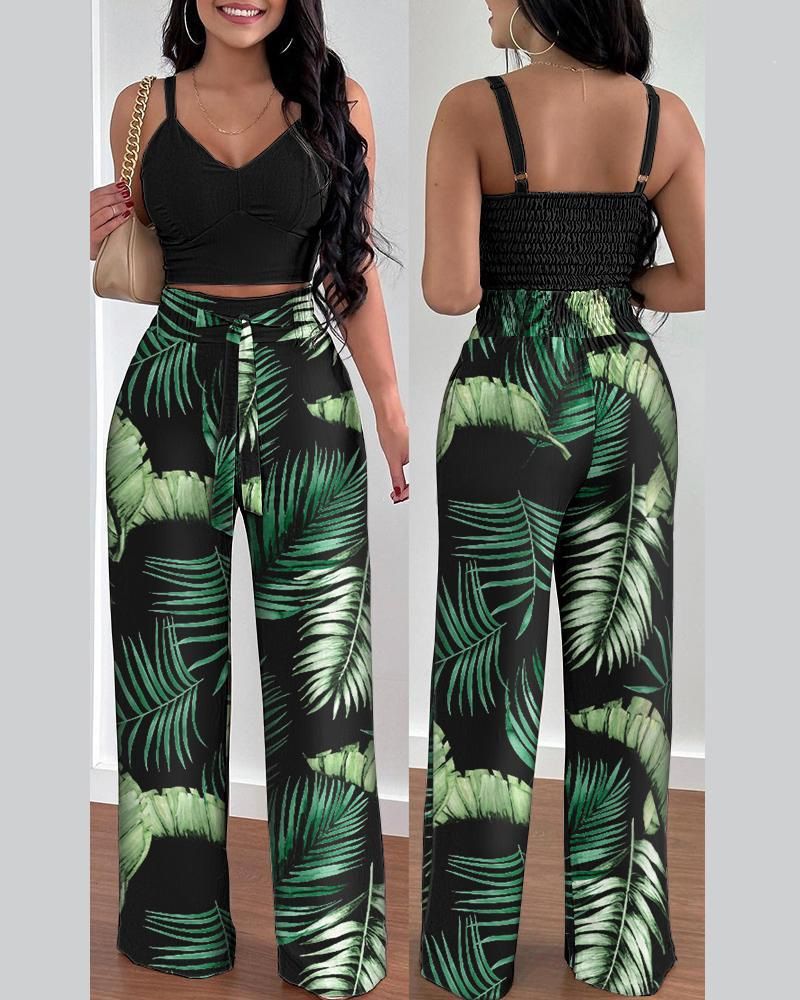 Vêtements deux pièces à bretelles pour femmes, nouvelle mode décontractée, vêtements pour femmes_voghion.com