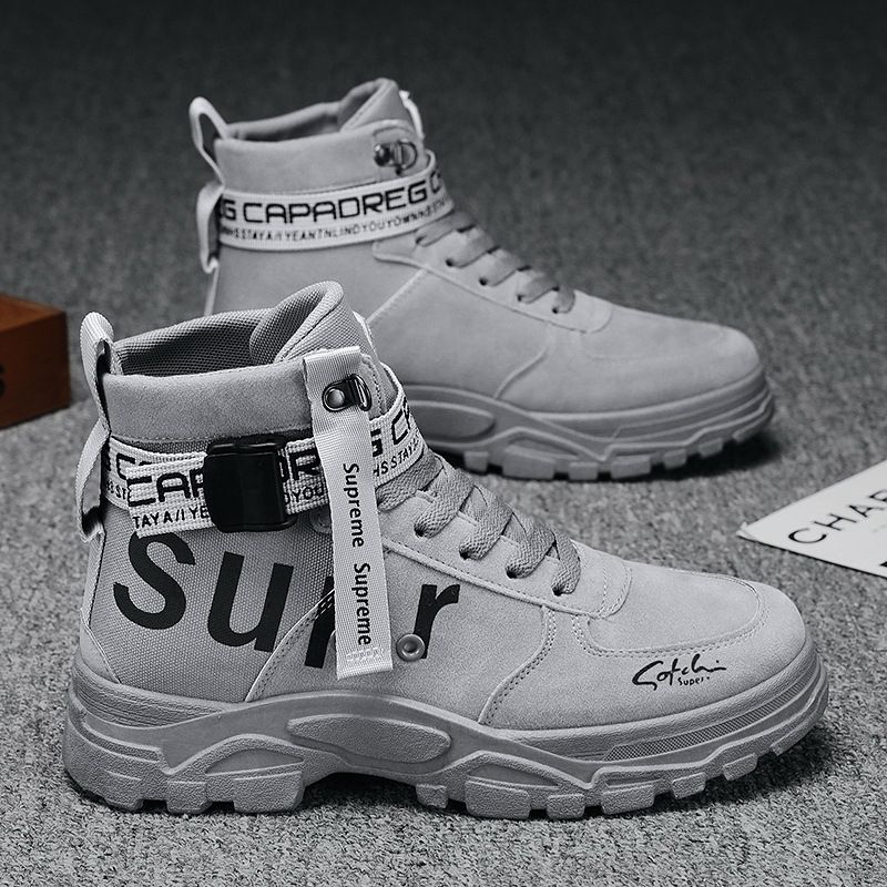 Martin Boots Erkek Yeni Sonbahar ve Kış Tüm Maç Yuvarlak Kafa Yüksek Üst Trend Askeri Ayakkabılar_voghion.com