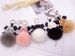 Korean Creative Bowknot Camellia Keychain Bag Pendant Women's Fox Fur Ball Key Ring Fashion Accessory_voghion.com