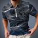 2023 neue 3D-gedruckte gestreifte Kurzarm-Poloshirt Herrenmode Knopf Revers Casual Top_voghion.com