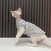 Gilet estivo a righe in puro cotone con aria condizionata, elasticità elevata, comodo, sottile, per gatti Sphynx Devon Rex senza peli_voghion.com