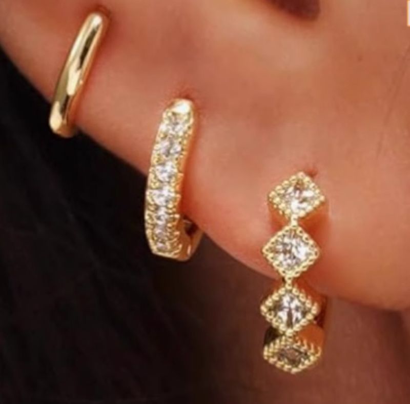 Earrings Niche Design Light Luxury Style Inlaid Zircon Eight Pointed Star High End Earrings Set_voghion.com