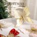 Elegant European-Style Plastic Butterfly Ornaments - Glittering Christmas Tree Decor In Gold, White, Red & Pink (20cm)_voghion.com