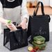 Fashion Black Thermal Lunch Bag For Men Picnic Travel Waterproof Breakfast Food Container Ice Pack Storage Bag_voghion.com