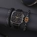 New watch men's square quartz watch business men's watch set _voghion.com