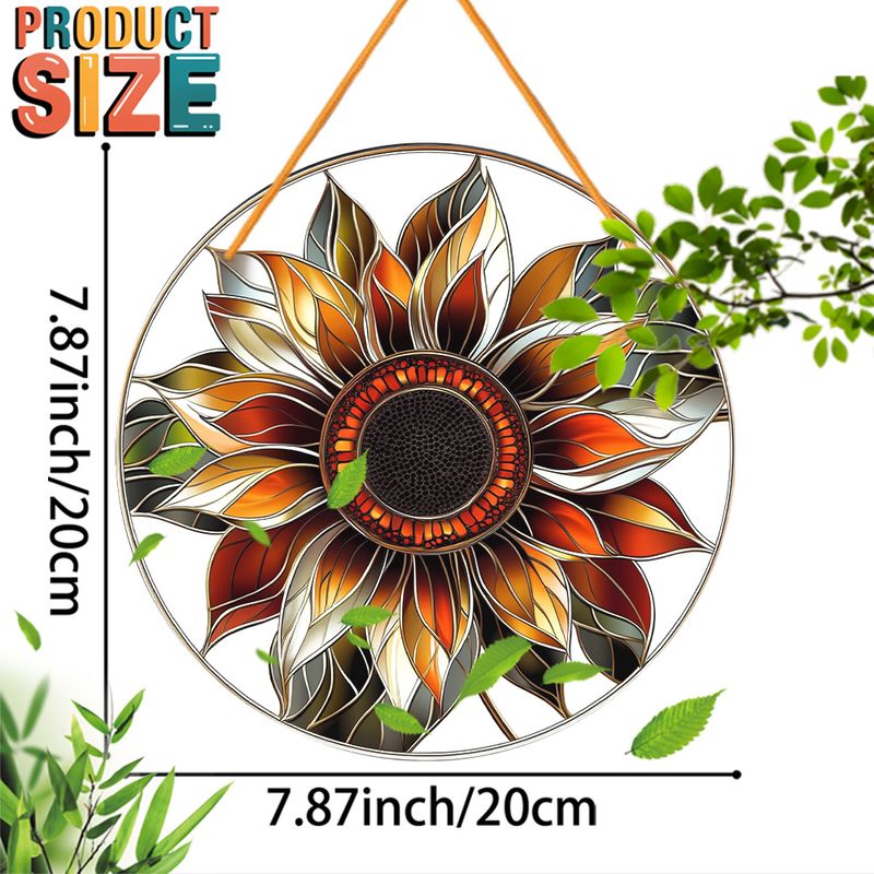 8"x8" Sunflower Suncatcher - Cute Acrylic Hanging Decor. Perfect For Walls, Windows & Porches. Ideal Creative Holiday Gift._voghion.com