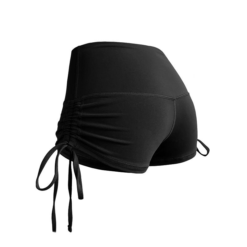 Women's Clothing sports large size nude high elastic peach butt straps fitness buttocks tight drawstring yoga shorts _voghion.com