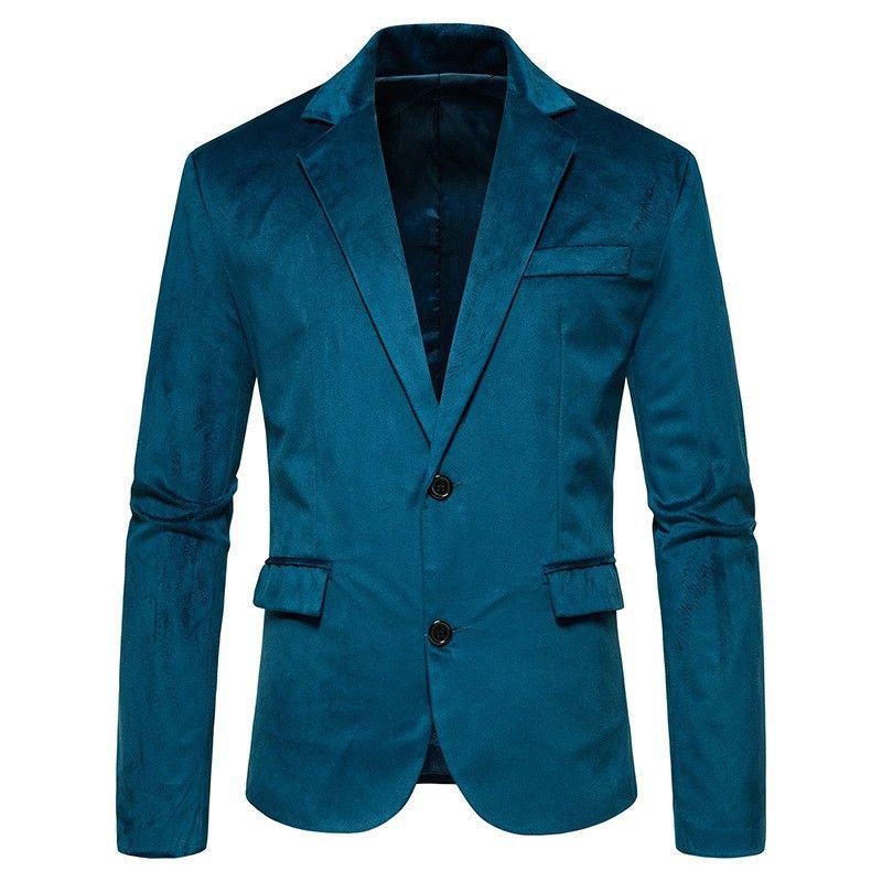 CT 23 Spring New Men's V-neck Two-button Blazer Casual Slim Fit Solid Color Suit_voghion.com