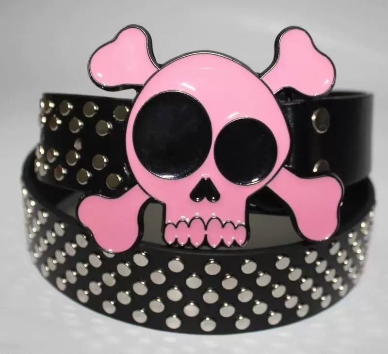 Punk Rivet Belt Special Buckle Belt Ins Style Personality Retro Skull Wings Gothic Belt_voghion.com