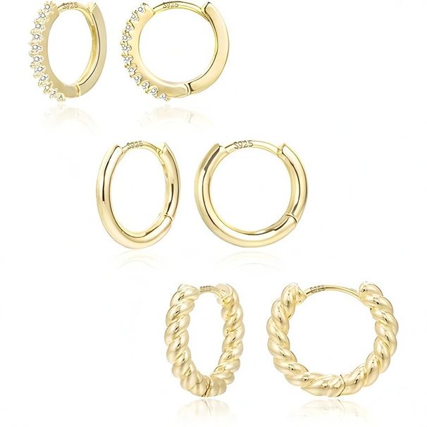 Orecchini a clip multiforo impilabili in stile coreano minimalista e trendy, versatili, semplici e circolari, INS_voghion.com