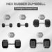 Soozier 2 X 15lbs Hex Dumbbell Set Of 2, Rubber Weights Exercise Fitness Dumbbell With Non-Slip Handles, Anti-roll, For Women Or Men Home Gym Workout_voghion.com