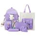 Women's Bags new backpack high school student college style schoolbag female lightweight Harajuku casual backpack five piece set_voghion.com