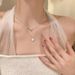 Summer Pearl Double Layered Love Necklace For Women, Light Luxury And High End Design, Unique Layered Exquisite Collar_voghion.com