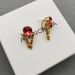 Boucles d'oreilles Fanjia Beauty Head Ruby pour femme, style rétro, en laiton_voghion.com